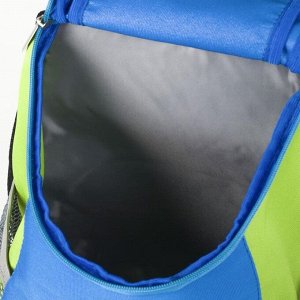 Рюкзак молодёжный, отдел на молнии, наружный карман, 2 боковых кармана, цвет голубой/салатовый