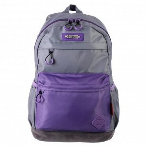 Рюкзак молодёжный, Merlin, 43 x 30 x 18 см, эргономичная спинка, серый/фиолетовый