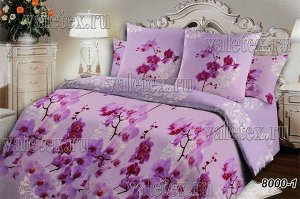 Пододеяльники из Шуйской бязи фиолетово-розоватый с орхидеями