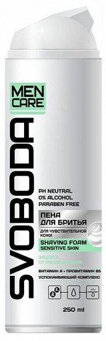 SVOBODA MEN CARE Пена д/бритья Чувствит.кожи 250 мл/24/453М