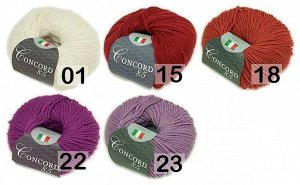 Concord 85 Итальянская полушерсть порадует Вас своим качеством и демократичной ценой.'Конкорд 85' идеально подходит для вязания теплой, уютной женской, мужской одежды и зимних аксессуаров. Благодаря м
