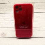Силиконовый чехол Silicon Case Original NEW ip 11 PRO красный (софт-тач,микрофибра,не пачкается,лого напечатан,все наклейки ,номер.)
