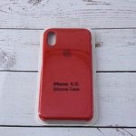 Силиконовый чехол Silicon Case Original ip X/XS красный (софт-тач,микрофибра,не пачкается,вырезанный лого,все наклейки ,номер.)