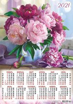 Листовой календарь на 2021 год А2 &quot;Цветы&quot;