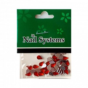 Nail Systems, Украшение для ногтей Капля, цвет: красный, 2 гр