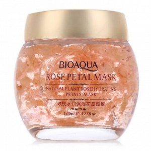BIOAQUA, Маска ночная смягчающая для лица с лепестками роз Rose Petal Mask, 120 г
