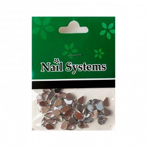 Nail Systems, Украшение для ногтей Капля, цвет: серебро, 2 гр