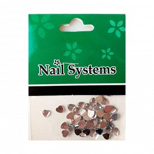 Nail Systems, Украшение для ногтей Сердечко, цвет: серебро, 2 гр