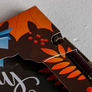 Набор: фотокнига и ручка:  "Дорогому учителю". осенние листья