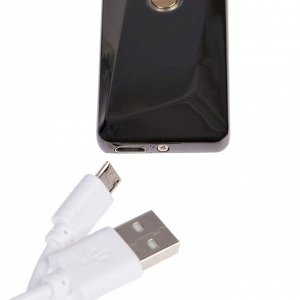 Зажигалка электронная, USB, спираль, чёрная с выпуклым рисунком, 7.5х12 см