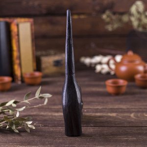Сувенир «Кошка под кольца чёрная выгнутая», 15x3x25 см, дерево