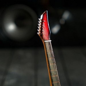 Гитара сувенирная "Ibanez" красно-белая. на подставке 24х8х2 см