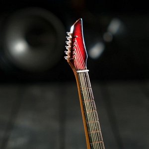 Гитара сувенирная Ibanez, на подставке, 24x8x2 см, красно-белая