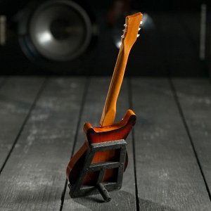 Гитара сувенирная "Santana" коричневая. на подставке 24х8х2 см