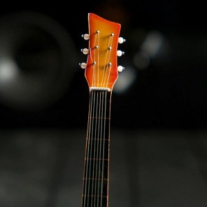 Гитара сувенирная "Santana" жёлтая. на подставке 24х8х2 см