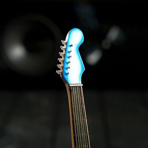 Гитара сувенирная "Fender electric" синяя. на подставке 24х8х2 см