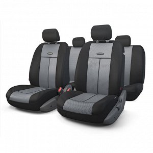 Автомобильные чехлы TT, полиэстер/сетка AIR MESH, 9 предметов, передний ряд, задний ряд, AIRBAG, черн./т. серый