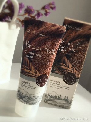[3W CLINIC] Пенка для умывания натуральная КОРИЧНЕВЫЙ РИС Brown Rice Foam Cleansing, 100 мл