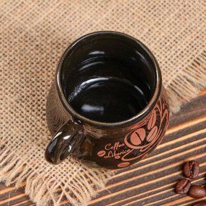 Чашка Coffee, чёрная, деколь, 100 мл, микс