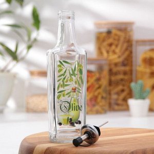 Бутылочка для оливкового масла со специями 250 мл, с металлическим дозатором