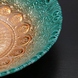 Тарелка «Мирах», d=22 см, цвет голубой с золотом
