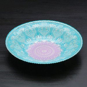 Тарелка «Мирах», d=22 см, цвет голубой с розовым
