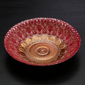 Тарелка «Мирах», d=22 см, цвет красный с золотом