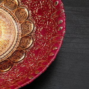 Тарелка «Мирах», d=22 см, цвет красный с золотом