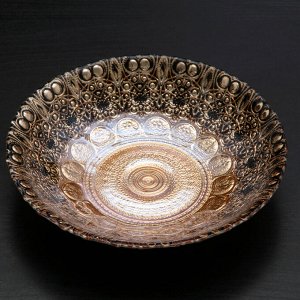 Тарелка «Мирах», d=22 см, цвет чёрный с золотом