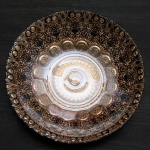 Тарелка «Мирах», d=22 см, цвет чёрный с золотом
