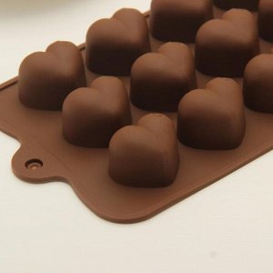 Форма для льда и шоколада "Сердечки", 15 ячеек, цвета МИКС