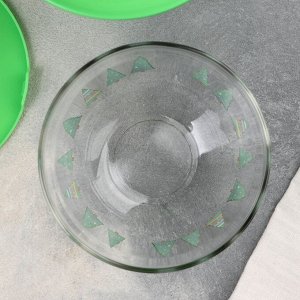 Набор салатников с крышками «Новый год», 5 шт: 130/200/350/500/900 мл, цвет зелёный