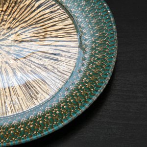 Тарелка «Морион», d=21 см, цвет голубой с золотом
