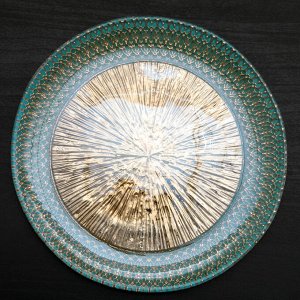 Тарелка «Морион», d=27 см, цвет голубой с золотом