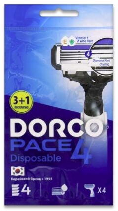 Станки бритвенные DORCO PACE 4 (3+1шт.)