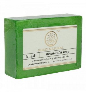 Khadi NEEM TULSI SOAP/Кхади мыло "Ним и Тулси", 125 гр.