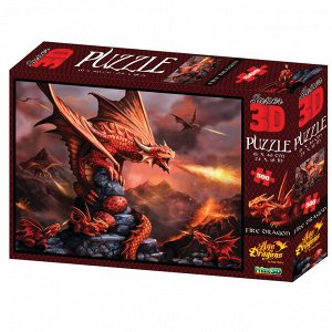 Пазл Super 3D 500 арт.10090 "Огненный дракон" 6+