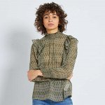 Блузка Eco-conception в викторианском стиле - хаки
