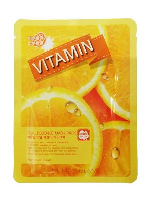 [MAY ISLAND] Маска для лица тканевая с витамином "С" 25 мл/Real Essence Vitamin Mask Pack 25 ml