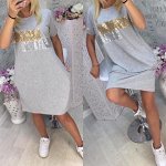 Туника Женская 3003 &quot;2е Полоски&quot; Светло-Серая