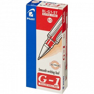 Ручка гелевая неавтоматическая PILOT BL-G1-5T красная 0,3мм Япони...