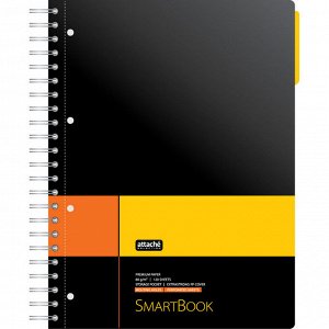 Тетрадь SMARTBOOK А4 120л. клетка,спир,микроп,разд,карм,жел-оран