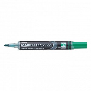 Маркер для белых досок Pentel Maxiflo Flex-Feel гибкий након, зел...