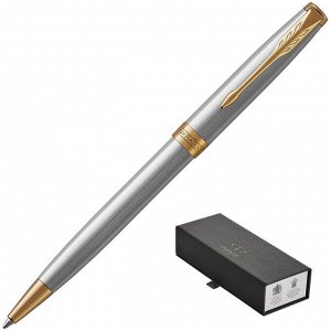 Шариковая ручка PARKER SONNET STAINLESS STEEL GT черн 0,8мм 1931507