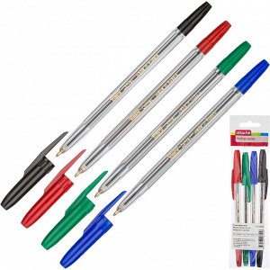 Ручка шариковая неавтоматическая Attache Corvet, набор 4 цвета, 0...