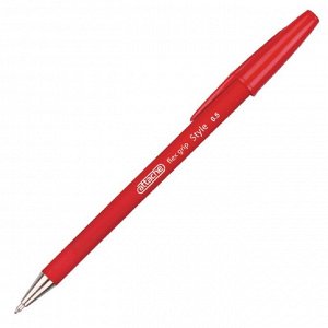 Ручка шариковая Attache Style 0,5мм прорезин.корп.красный ст.