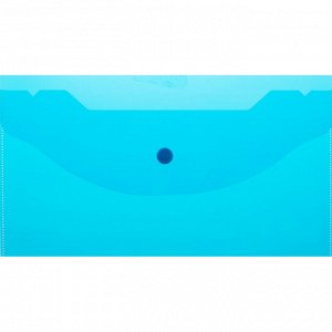 Папка-конверт на кнопке А6 135x250мм,Attache 180мкм, синий, 10шт.уп