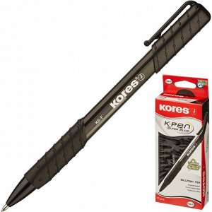 Ручка шариковая автоматическая KORES К6 треуг.корп,манж,0,5мм, черн