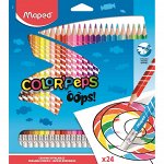 Карандаши цветные c ластиком Maped COLOR&#039;PEPS OOPS,24 цв, пластик...