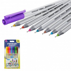 Ручка шариковая PENSAN TRIBALL набор 8 цв. 1,0мм 1003/PVC8
